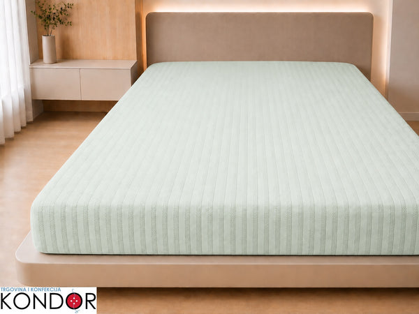 Pamučna plahta s gumicom 220 × 240 cm – Reljefne prugice