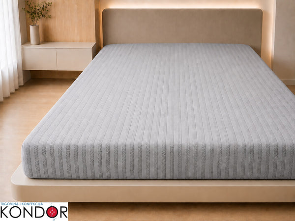 Pamučna plahta s gumicom 220 × 240 cm – Reljefne prugice
