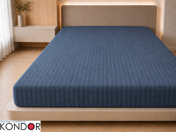 Pamučna plahta s gumicom 220 × 240 cm – Reljefne prugice